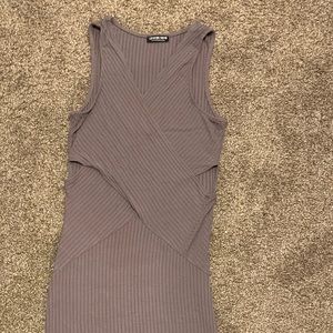 Lightly worn ribbed cut out fashion nova dress